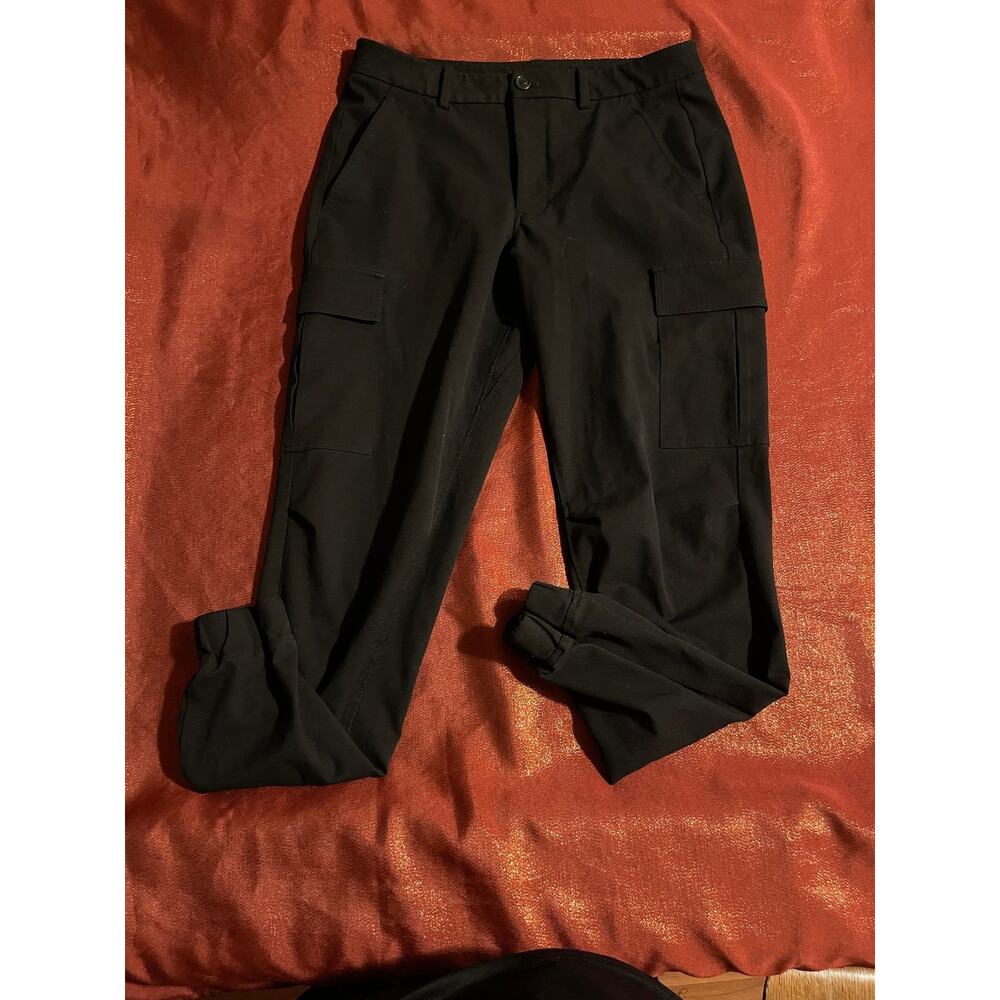 Kit and Ace Pants Mens 32 Black Cargo Stretch Slim Tapered Pocket Utility Casual